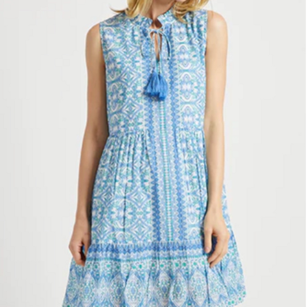 Jude Connally Mariah Cotton Voile Dress -- Calico Garden Periwinkle